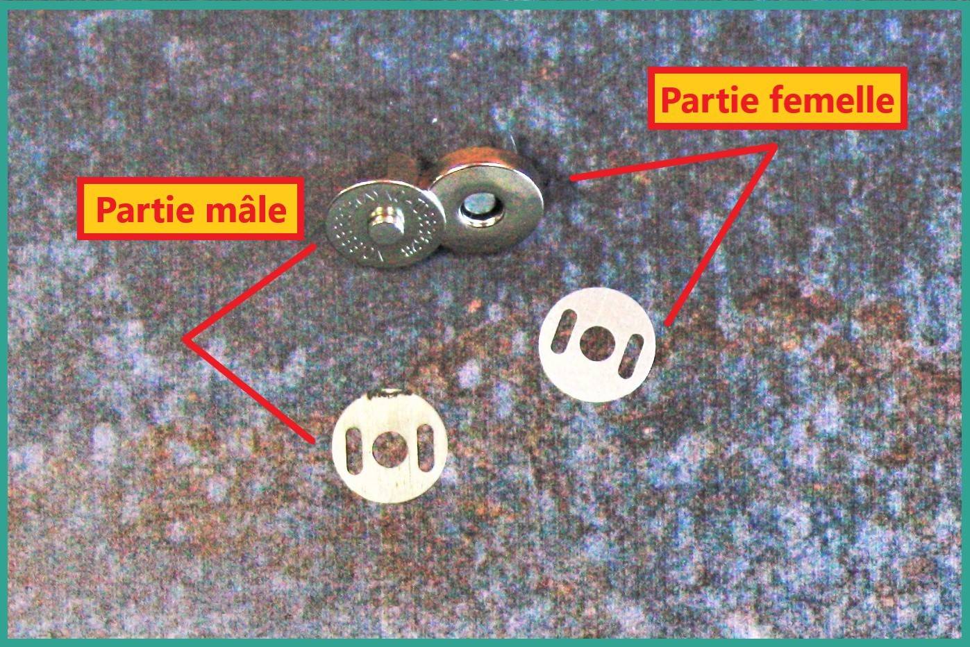 Composition du fermoir magnetique Tutoriel technique Poser un fermoir magnetique La Ptite Main
